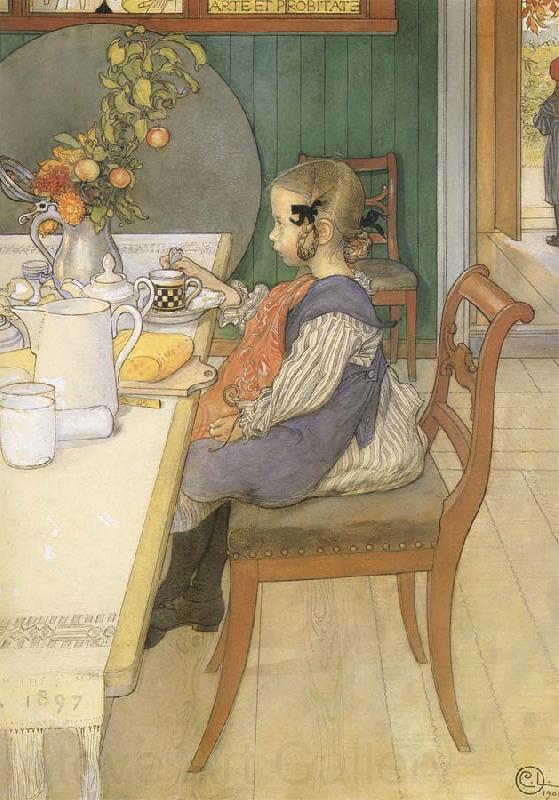 Carl Larsson A Late-Riser-s Miserable Breakfast Germany oil painting art